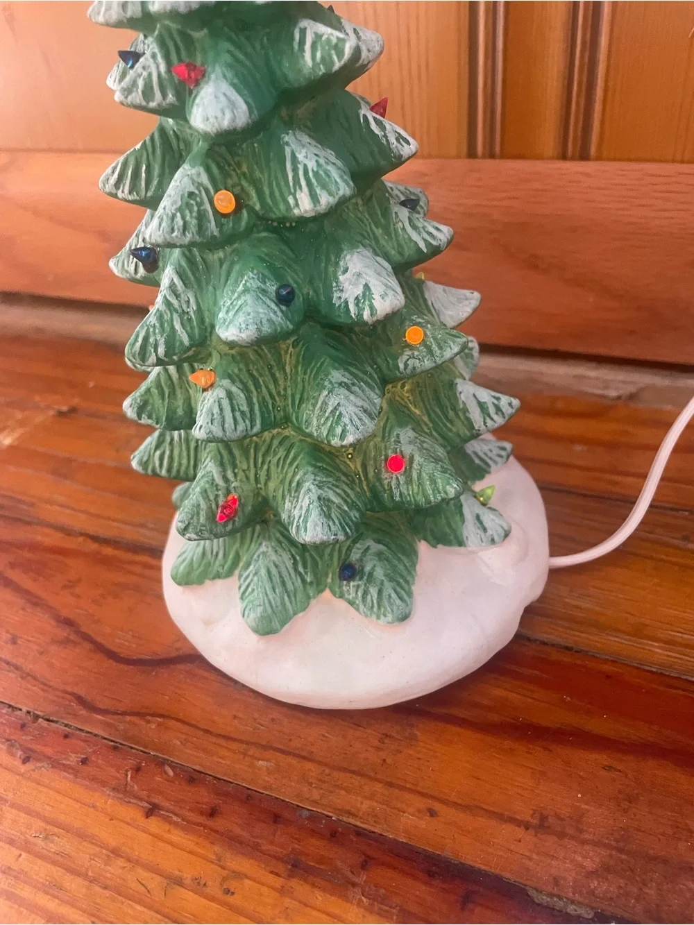 Vintage ‘93 Lemax Hand-Painted Porcelain Lighted Christmas Tree Home Decor